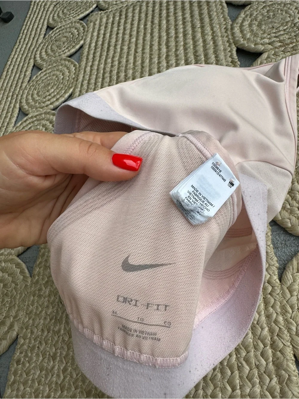 Nike Pale Pink Dri-FIT Adjustable Straps Sports Bra Size XL
